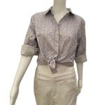 L.L.Bean Vintage  Light Purple Floral Button Up Medium Photo 5