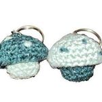 Miniature Crochet Popping Mushroom Keychain Duo Photo 0