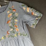 Orange Creek  Dress Womens Small Blue Embroidered Floral Boho Tiered Midi Photo 3
