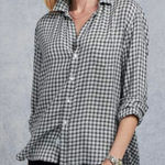 Frank & Eileen Barry Gingham Check Shirt XS Navy White Cotton Button Down Photo 0