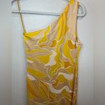 Alexis $650 Brave One-Shoulder Asymmetric Maxi Yellow Jacquard Dress Size XS-S Photo 11