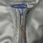 Preston & York  Genuine Leather Zip Vest Size 16 Gray Minimalist Chic‎ Photo 5
