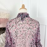 MISA Los Angeles MISA Floral Blouse Black Pink Sz S Photo 7
