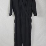 CAbi  Casey Limited Edition Womens Jumpsuit Sz M Black Faux Wrap Business Casual Photo 0