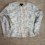Halogen Nordstrom Button Front Tweed Blazer Jacket Ivory Size XS. Photo 10
