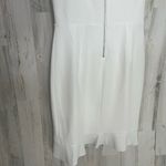 Betsey Johnson Scuba Crepe Faux Wrap Dress White size 10 Ruffle Bridal Summer Photo 10