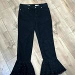 Anthropologie  Pilcro Black Studded Flare Cropped Jeans Sz 25 Photo 0