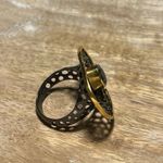 Sterling Silver NWOT Black Rhodium 925  Aquamarine Statement Ring Photo 3