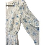 Anthropologie Floral Ruffle Midi Dress & Smocked Waist By The River Blue Size M Photo 2