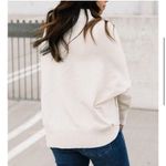 Grade & Gather  Asymmetrical Sweater Womens Small Cream Knit Mock Neck Wool Blend Photo 2