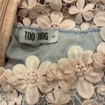 Elegant Floral Lace Dress with Sheer Hem and Flower Appliqué Details Pink Size L Photo 5