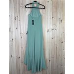 Lulus NWT  Majestic Perfection Sage Green Ruffled Halter Maxi Dress Wedding Sz L Photo 3