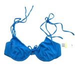 Charlie Holiday  Florence Underwire Bikini Top Tie Straps Blue M Photo 1