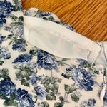 Cotton Candy LA | Blue and White Floral Ruched Peasant Dress | Small Photo 7