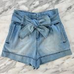easel Tie Waist Paperbag Denim Shorts • Sz S Photo 2