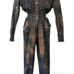 Retrofete Shirelle Jumpsuit in Sepia Brown Acid Wash Size XS Photo 0
