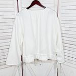 Anthropologie Maeve Beach Parachute Bomber Jacket White XL Scrunch Tie Zip Front Photo 10
