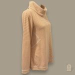 Maeve Anthropologie Cowl Neck Tunic Sweater Small Mustard Striped Soft Knit Top Photo 2