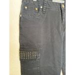 Miss Me Black Cargo Denim Jeans Slim Fit Ankle Zip Embellished EUC Sz 29 Cotton Photo 1