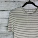 Madewell  Maureen Microrib Knit Tee Shirt Striped Monument Size Large Photo 4