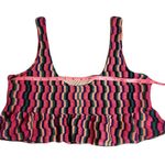 Hurley Zumba Stripe Itsy Bitsy Bikini Set Electric Pink Knit Large Crop Top Photo 13