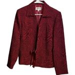 Studio 1 Women’s Burgundy Long Sleeves String Tie Jacket Size 12 Sku 2281 Photo 0