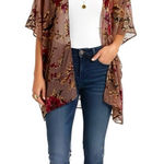 Anthropologie Do Everything in Love Open Kimono Duster Cardigan Floral Velvety Size undefined Photo 0