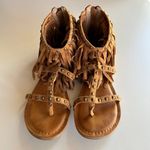 Not Rated  "XENIA" Tan Fringed Sandals - Metal Stud Trim Women's Size 7 Photo 8