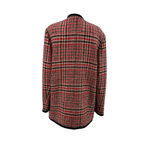 Brooks Brothers Wool Blend Tartan Cardigan Tunic Blazer Red Black Plaid Size 14 Photo 9