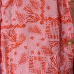Sigrid Olsen  Coral and‎ White 100% Linen button up oversized Shirt pink & orange Photo 1