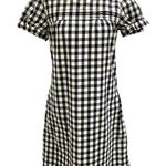 J.Crew Gingham Puff Sleeve Shirt Dress Preppy Nautical Spring Summer Blue size 2 Photo 0