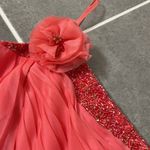 Theia Modele Coral Beaded Cocktail Dress size 10 Photo 4