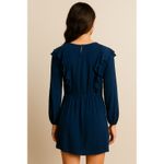 Ellison  | Navy Ruffle Long Sleeve Mini Dress Size M | EUC Photo 1
