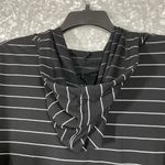 Arizona Jeans Arizona Jean Co Black Striped Hooded Crop Top - Size XXL - Long Balloon Sleeves Photo 4