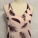 Rock & Republic Feather Print Blush Pink Draped Racerback Tank Top - Size Medium Photo 14