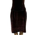 Eden Maids Womens Velvet Halter Top and Pencil Skirt Set Chocolate Brown 6 Photo 2