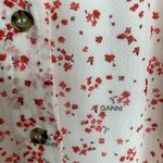 Ganni Printed Georgette Button-Front Slip Dress in Egret Womens Midi Size Small Photo 9