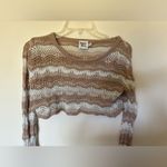 Princess Polly Princes Polly 100% cotton crochet tan striped cropped sweater size 4 Photo 8