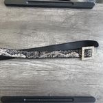 Vintage Tapestry Belt Womens Small Pearl Square Buckle Floral Made USA 90s‎ Black Photo 3