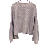 Free People  Purple Damsel Knit Bell Flared Sleeve Cotton Sweater Womens Medium Photo 6