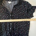 J Jill Black Floral Tie Waist Wide Leg Short Sleeve Casual Flowy Jumpsuit Sz L Size L Photo 5