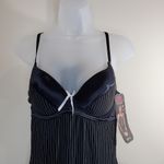 Lady Princess Black and White Stripe Dress, Thong Mafia Costume Medium Photo 4