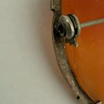 Antique Shell Cameo 800 Silver w Marcasite Pin Brooch vintage 1930’s? Orange Photo 10