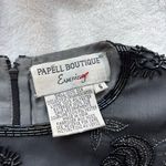 Papell Boutique Papéll boutique evening Black Embroidered Women's short sleeve form fitting Top Photo 5