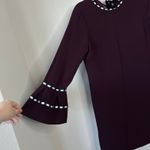 Alexis Rustam Ribbon-Trimmed Bell-Sleeve Shift Dress Plum Size Medium Autumn Photo 6