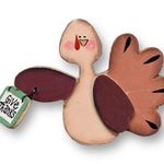 Vintage Crazy Mountain Pin Wooden Turkey Tan Brown Give Thanks Brooch Photo 6