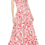 Farm Rio  Strapless Red and White Dress Photo 0