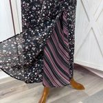 Kathie Lee Collection Vintage 90s Y2K Kathie Lee Floral Sleeveless Shift Maxi Dress Black Pink Medium Photo 5