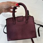 Burgundy Gold Mini Bag with Top Handle and Long Strap Photo 3