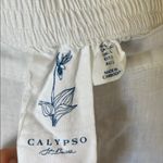 Calypso St. Barth  white linen embroidered flowy pants Photo 5